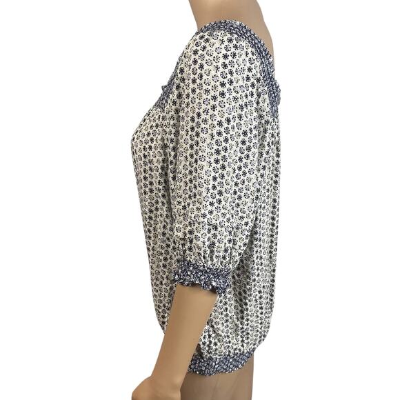 NEW Fat Face Dot Print Square Neck Puff Sleeve Cottagecore Blouse Top SZ 8 - Picture 6 of 9